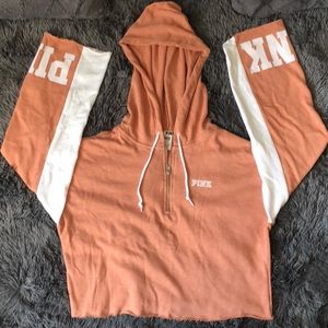 NWOT PINK VS cropped hoodie